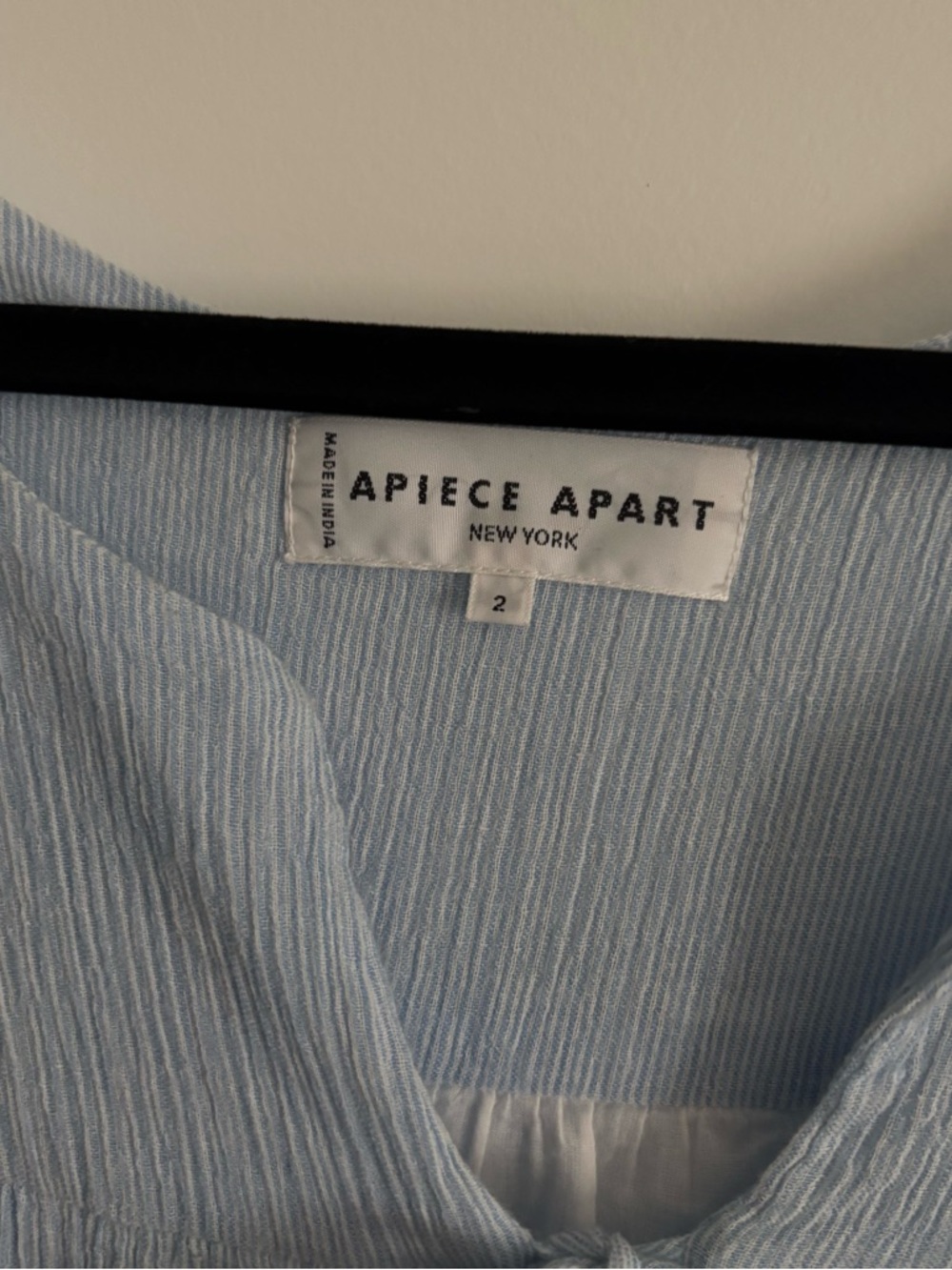 APIECE APART NEW YORK BOHEMIAN BABY BLUE LONG SLEEVE COTTON MIDI DRESS SZ 2-4 - Picture 5 of 12